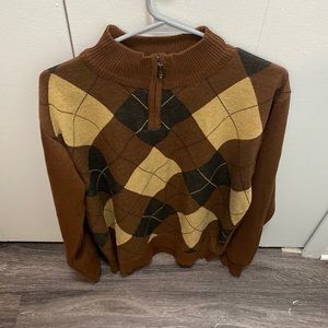 Men’s Quarter Zip Sweater, Size XL